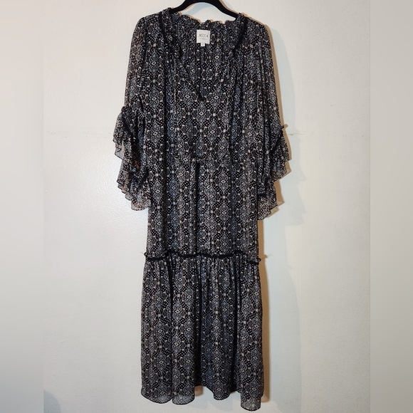 MISA Los Angeles Marcele Bell Sleeve Midi Dress - Picture 2 of 11